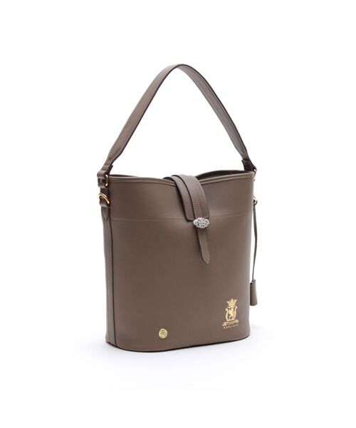 Accesoires De Mademoiselle / アクセソワ・ドゥ・マドモワゼル トートバッグ | クラシックアニルブリロ/アールデコバケットトート25cm(Dカン+)（ANTIQUE BROWN）