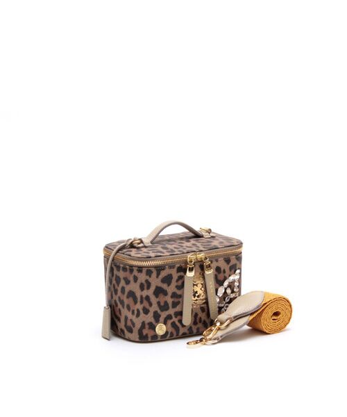 Accesoires De Mademoiselle / アクセソワ・ドゥ・マドモワゼル ショルダーバッグ | フィバナイラ/スワロ付バニティバッグ18cm(ショルダーストラップ付)（SAND）