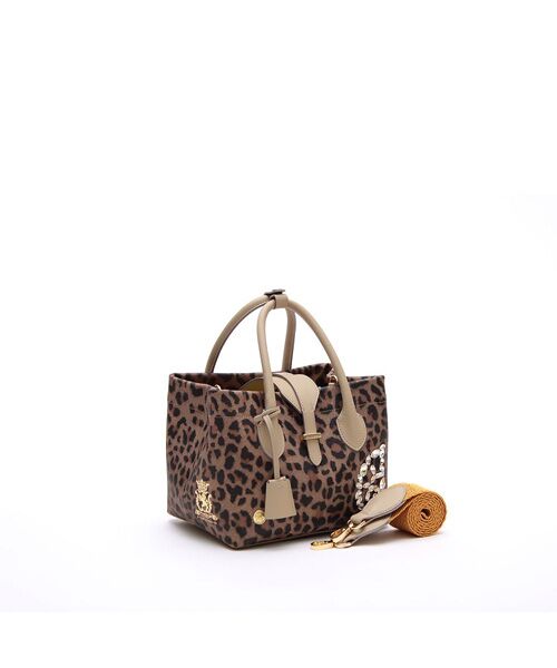 Accesoires De Mademoiselle / アクセソワ・ドゥ・マドモワゼル トートバッグ | フィバナイラ/キューブトート21cm(ショルダーストラップ付)（SAND）