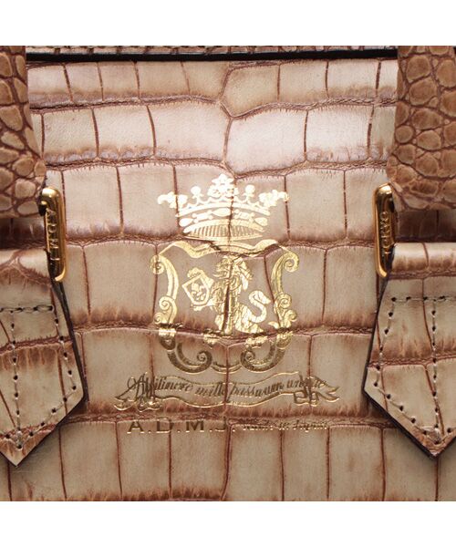 Accesoires De Mademoiselle / アクセソワ・ドゥ・マドモワゼル ショルダーバッグ | クロコ型押しドラムボストン20cm(ショルダーストラップ付) | 詳細9