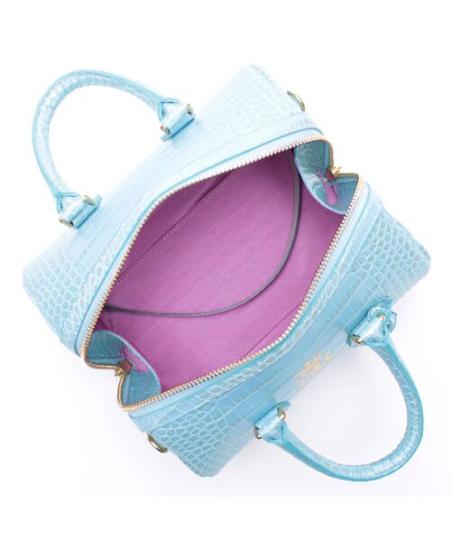 Accesoires De Mademoiselle / アクセソワ・ドゥ・マドモワゼル ショルダーバッグ | クロコ型押しドラムボストン20cm(ショルダーストラップ付) | 詳細11