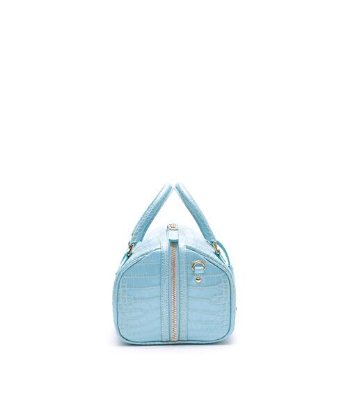 Accesoires De Mademoiselle / アクセソワ・ドゥ・マドモワゼル ショルダーバッグ | クロコ型押しドラムボストン20cm(ショルダーストラップ付) | 詳細13