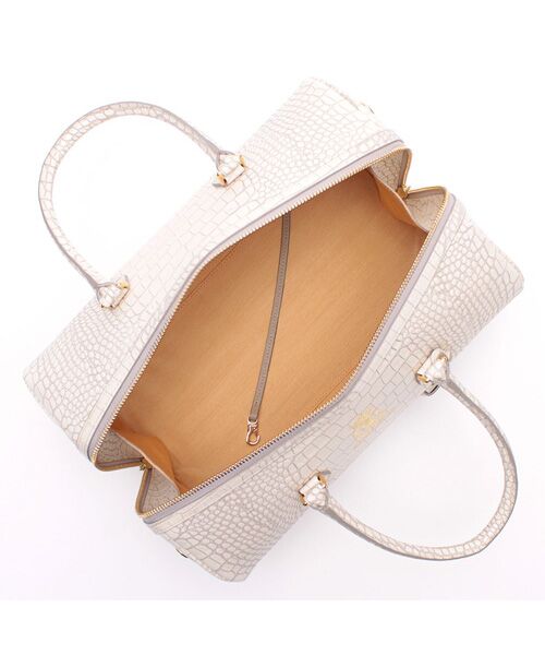 Accesoires De Mademoiselle / アクセソワ・ドゥ・マドモワゼル ボストンバッグ | クロコ型押しドラムボストン32cm(Dカン+) | 詳細6