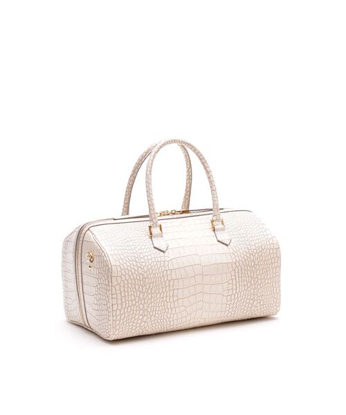 Accesoires De Mademoiselle / アクセソワ・ドゥ・マドモワゼル ボストンバッグ | クロコ型押しドラムボストン32cm(Dカン+) | 詳細7