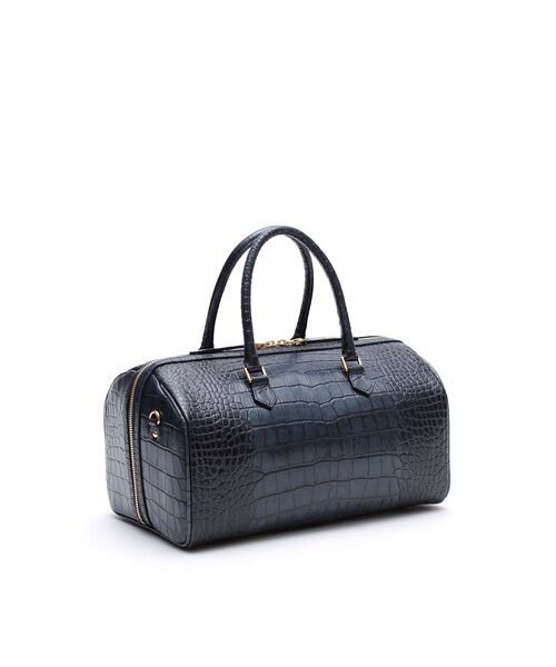 Accesoires De Mademoiselle / アクセソワ・ドゥ・マドモワゼル ボストンバッグ | クロコ型押しドラムボストン32cm(Dカン+) | 詳細12