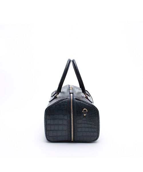Accesoires De Mademoiselle / アクセソワ・ドゥ・マドモワゼル ボストンバッグ | クロコ型押しドラムボストン32cm(Dカン+) | 詳細13
