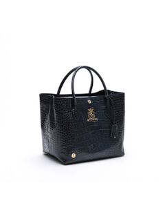 Accesoires De Mademoiselle / アクセソワ・ドゥ・マドモワゼル トートバッグ | クロコ型押しキューブトート25cm(Dカン+)