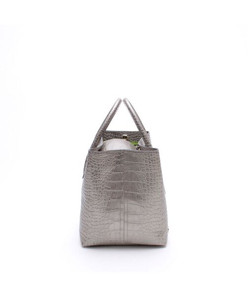 Accesoires De Mademoiselle / アクセソワ・ドゥ・マドモワゼル トートバッグ | クロコ型押しキューブトート25cm(Dカン+) | 詳細3