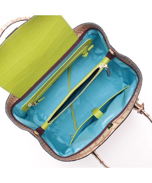 Accesoires De Mademoiselle / アクセソワ・ドゥ・マドモワゼル トートバッグ | クロコ型押しキューブトート25cm(Dカン+) | 詳細6