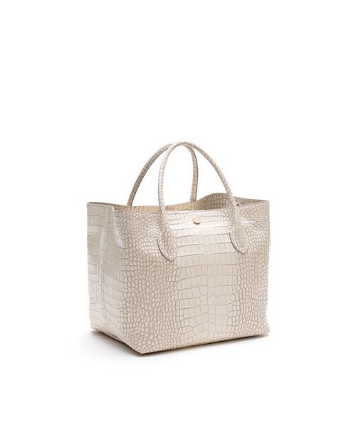 Accesoires De Mademoiselle / アクセソワ・ドゥ・マドモワゼル トートバッグ | クロコ型押しキューブトート25cm(Dカン+) | 詳細12