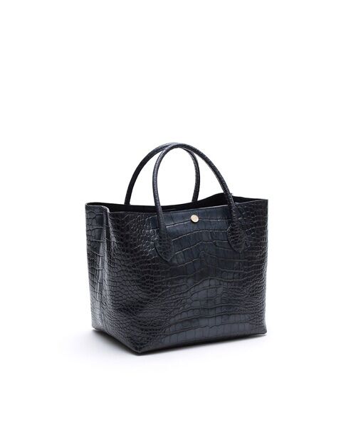 Accesoires De Mademoiselle / アクセソワ・ドゥ・マドモワゼル トートバッグ | クロコ型押しキューブトート25cm(Dカン+) | 詳細17