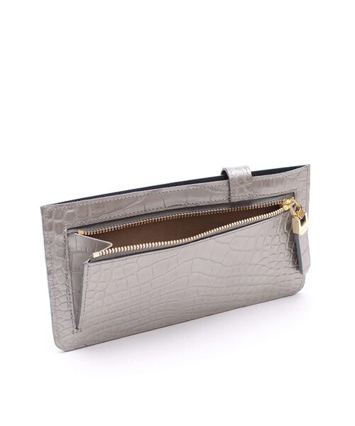 Accesoires De Mademoiselle / アクセソワ・ドゥ・マドモワゼル 財布・コインケース・マネークリップ | クロコ型押しスリムウォレット | 詳細2
