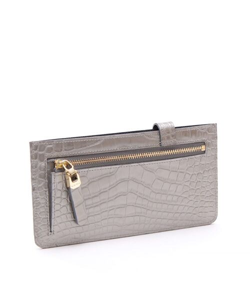 Accesoires De Mademoiselle / アクセソワ・ドゥ・マドモワゼル 財布・コインケース・マネークリップ | クロコ型押しスリムウォレット | 詳細3