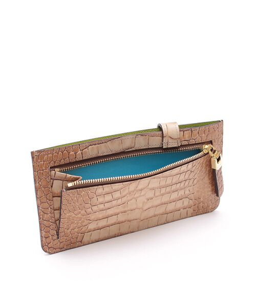 Accesoires De Mademoiselle / アクセソワ・ドゥ・マドモワゼル 財布・コインケース・マネークリップ | クロコ型押しスリムウォレット | 詳細7
