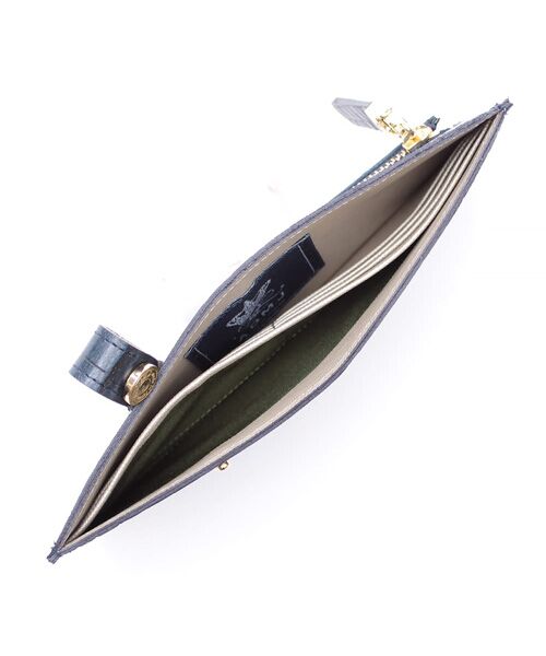 Accesoires De Mademoiselle / アクセソワ・ドゥ・マドモワゼル 財布・コインケース・マネークリップ | クロコ型押しスリムウォレット | 詳細16