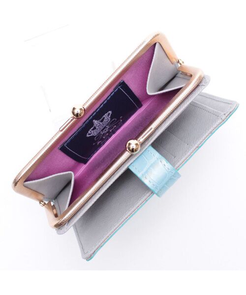 Accesoires De Mademoiselle / アクセソワ・ドゥ・マドモワゼル 財布・コインケース・マネークリップ | クロコ型押しガマグチスモールウォレット | 詳細11