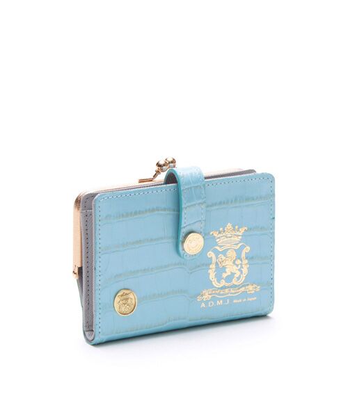 Accesoires De Mademoiselle / アクセソワ・ドゥ・マドモワゼル 財布・コインケース・マネークリップ | クロコ型押しガマグチスモールウォレット（BABY AZZURO）