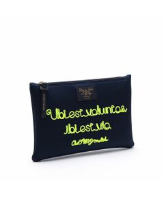 Accesoires De Mademoiselle / アクセソワ・ドゥ・マドモワゼル ポーチ | マジックライトコード刺しゅうフラットポーチ2セット(S・M)