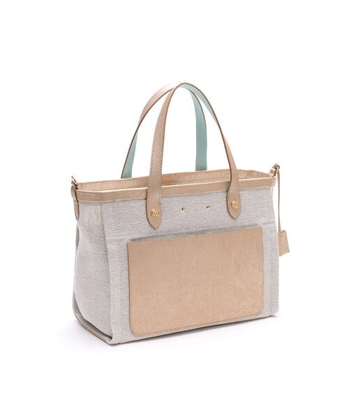 Accesoires De Mademoiselle / アクセソワ・ドゥ・マドモワゼル トートバッグ | リネンラメクロス/トート32cm(Dカン+) | 詳細14
