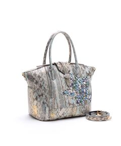 Accesoires De Mademoiselle / アクセソワ・ドゥ・マドモワゼル トートバッグ | スネークレザー/ステラモチーフノーブルファスナートート25cm(ショルダーストラップ付)