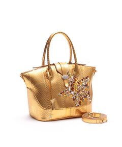 Accesoires De Mademoiselle / アクセソワ・ドゥ・マドモワゼル トートバッグ | スネークレザー/ステラモチーフノーブルファスナートート25cm(ショルダーストラップ付)