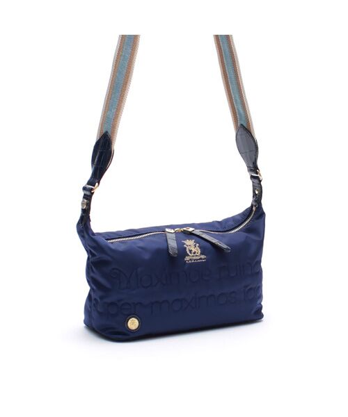 Accesoires De Mademoiselle / アクセソワ・ドゥ・マドモワゼル ショルダーバッグ | デービス/ステッチ刺しゅうショルダー25cm(NAVY/TANZANITE)