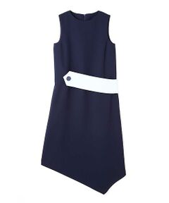 ADORE / アドーア ワンピース | バイカラーボンディングアシメトリーヘムワンピース