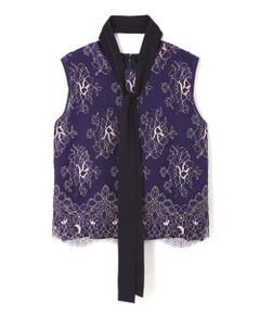 ADORE / アドーア シャツ・ブラウス | 《BLACK LABEL》ピクシーレースボウタイ付きノースリーブブラウス