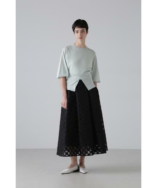 ADORE アドーア　Ｗジャガード ジャージー スカート　38 ブラック セール】 ダミエジャガードスカート （スカート）｜ADORE