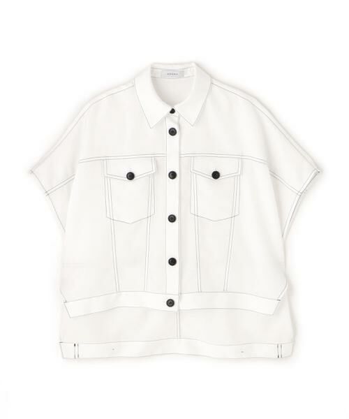 ADORE/アドーア ◆ドライストレッチツイルブラウス ホワイト ３８