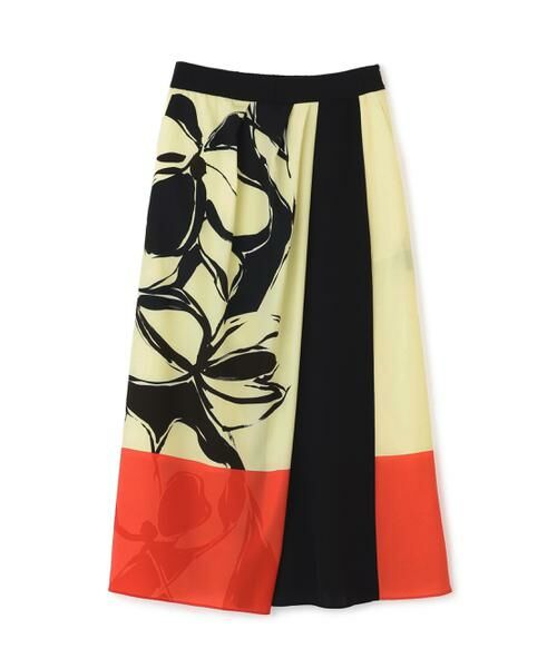 ADORE / アドーア スカート | ◆カラーオーバーレイプリントスカート(イエロー)