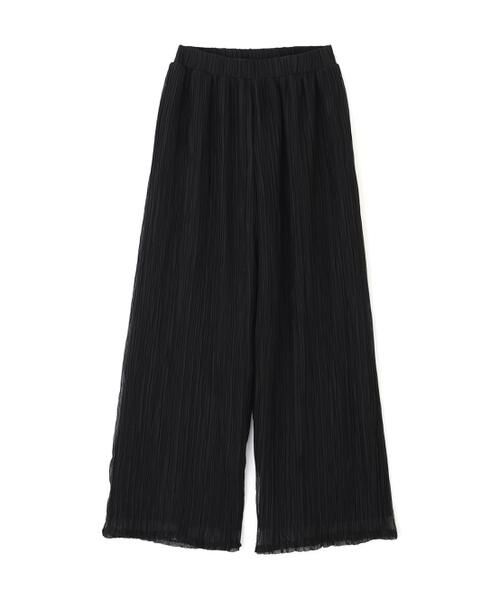 ADORE / アドーア パンツ | ◆シアーランダムプリーツパンツ(ブラック)