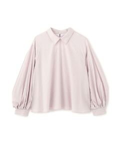 美品＊アドーア ジャガードチェックブラウス 38 ピンク 長袖 リボン 日本製 くすみカラーガーリー くすみピンク 無地 シンプル ジャガード