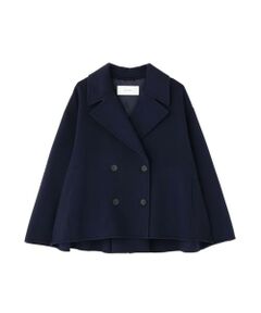 美品//ADORE アドーア　リネン　ノーカラージャケット　38 ネイビー　紺 ADORE(アドーア)｜ライトリバーケープ付きノーカラージャケット