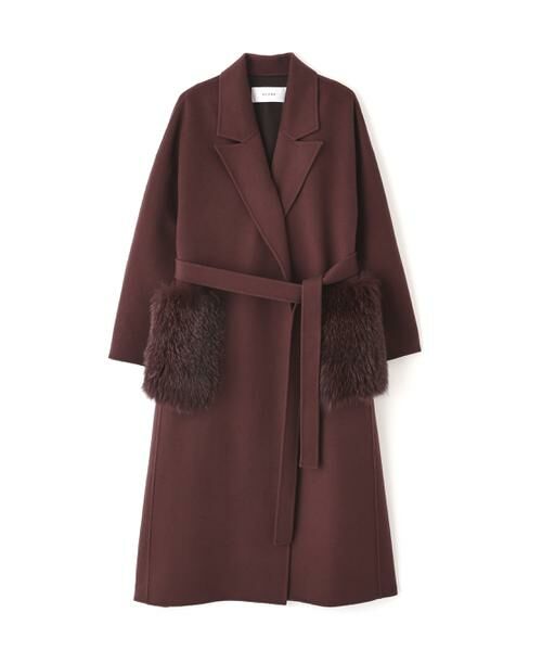 ADORE / アドーア アウター | ソリッドウールリバーコート(ダークチェリー)