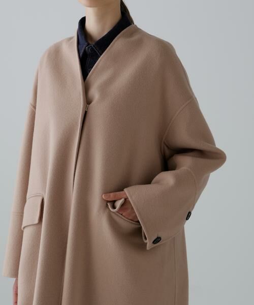 ADORE / アドーア アウター | ソリッドウールリバーノーカラーコート | 詳細10