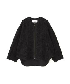 アドーア　ADORE ノーカラー　ジャケット　シルク　ジップアップ アドーア ADORE ノーカラー ジャケット シルク ジップアップ