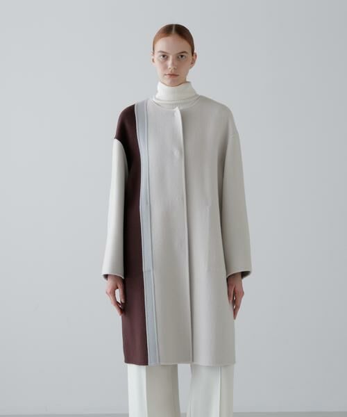 ADORE / アドーア アウター | ◆Ｃａ混２ＴＯＮＥリバーノーカラーコート | 詳細1