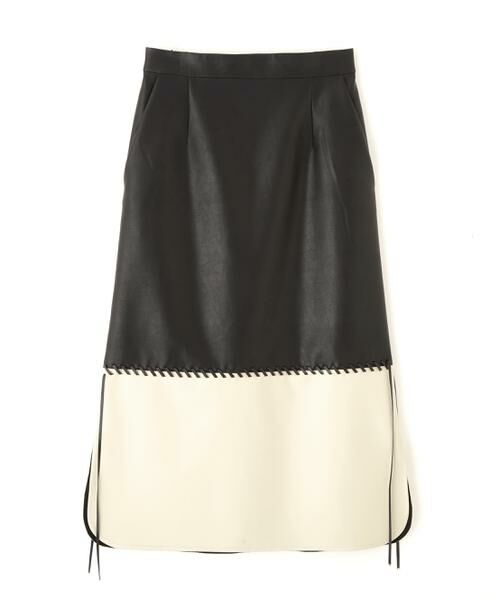 ADORE / アドーア スカート | ◆レースアップフェイクレザースカート(ブラック)