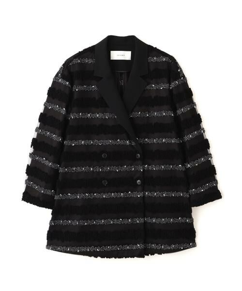 ADORE / アドーア テーラードジャケット | ◆チャンキーテープボーダージャケット(ブラック)