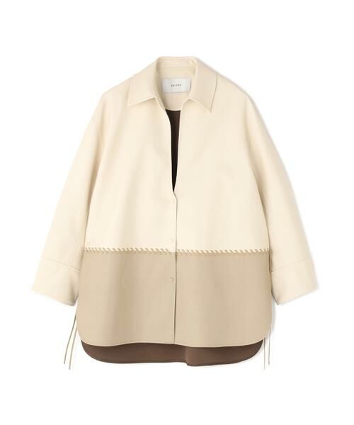 ADORE / アドーア テーラードジャケット | ◆レースアップフェイクレザージャケット（エクリュ1）