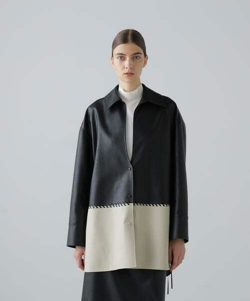 ADORE / アドーア テーラードジャケット | ◆レースアップフェイクレザージャケット | 詳細1