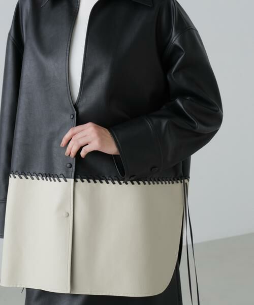 ADORE / アドーア テーラードジャケット | ◆レースアップフェイクレザージャケット | 詳細8