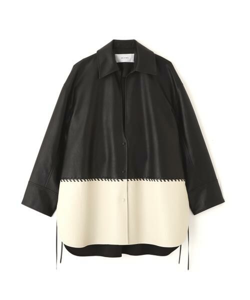 ADORE / アドーア テーラードジャケット | ◆レースアップフェイクレザージャケット(ブラック)