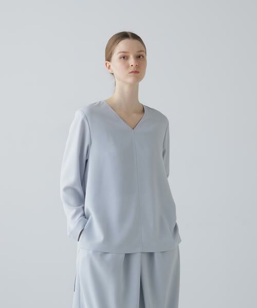 ADORE / アドーア シャツ・ブラウス | バックサテンジョーゼットＶネック | 詳細1