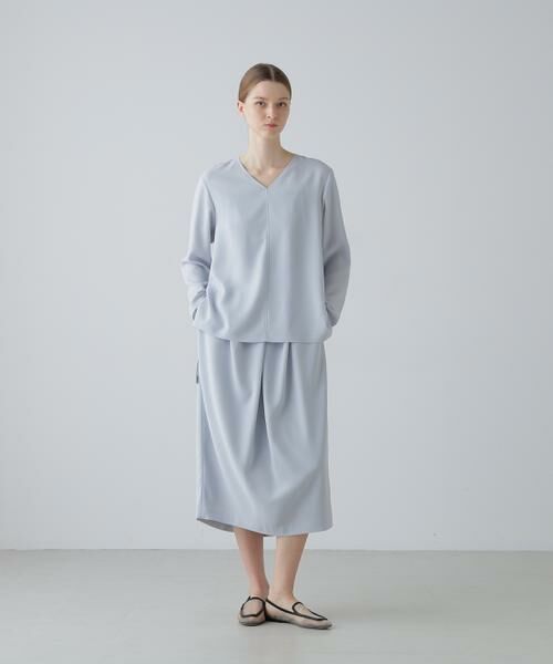 ADORE / アドーア シャツ・ブラウス | バックサテンジョーゼットＶネック | 詳細2