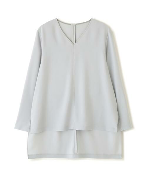 ADORE / アドーア シャツ・ブラウス | バックサテンジョーゼットＶネック（ブルー）