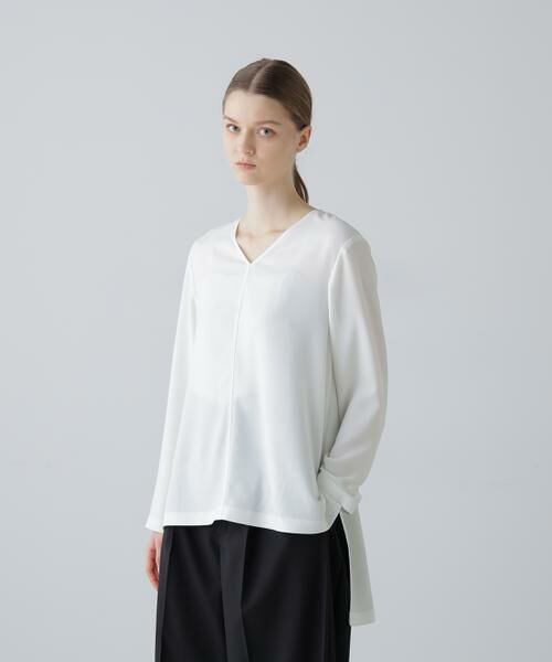ADORE / アドーア シャツ・ブラウス | バックサテンジョーゼットＶネック | 詳細10
