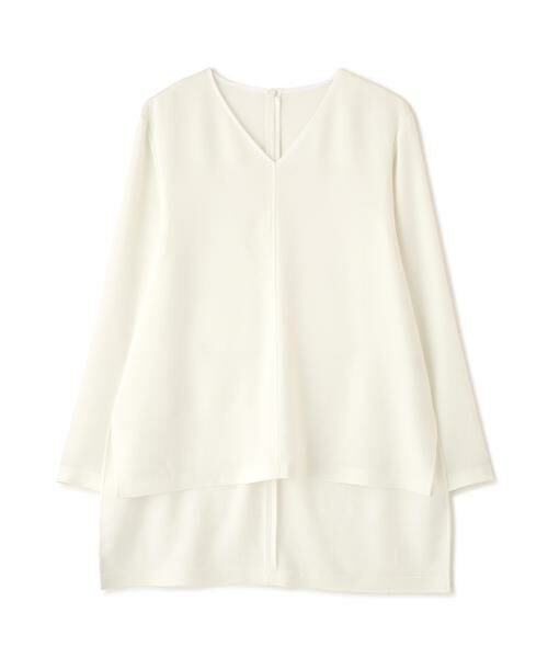 ADORE / アドーア シャツ・ブラウス | バックサテンジョーゼットＶネック（ホワイト）