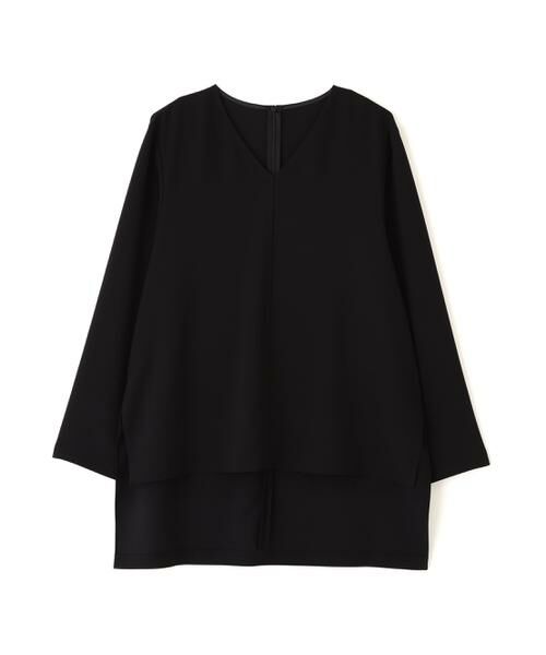 ADORE / アドーア シャツ・ブラウス | バックサテンジョーゼットＶネック（ブラック）